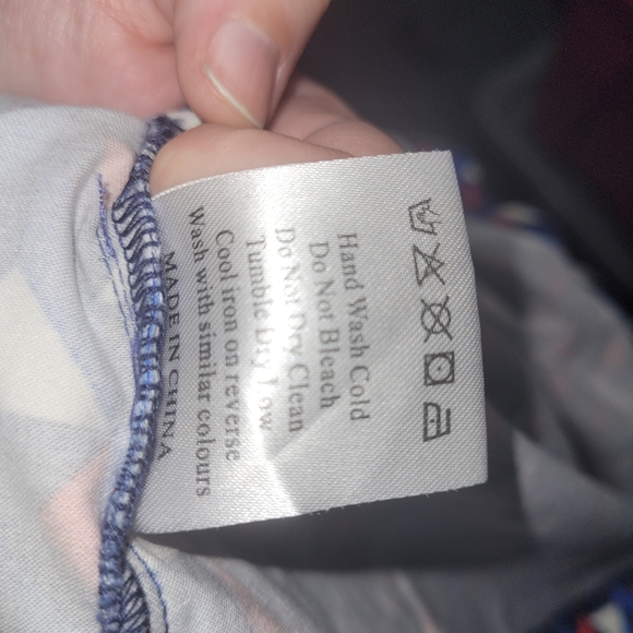 Louche Geometric Blue, White and Red Dress - Picture 8 of 8